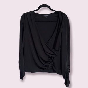 Express deep plunge stretch blouse